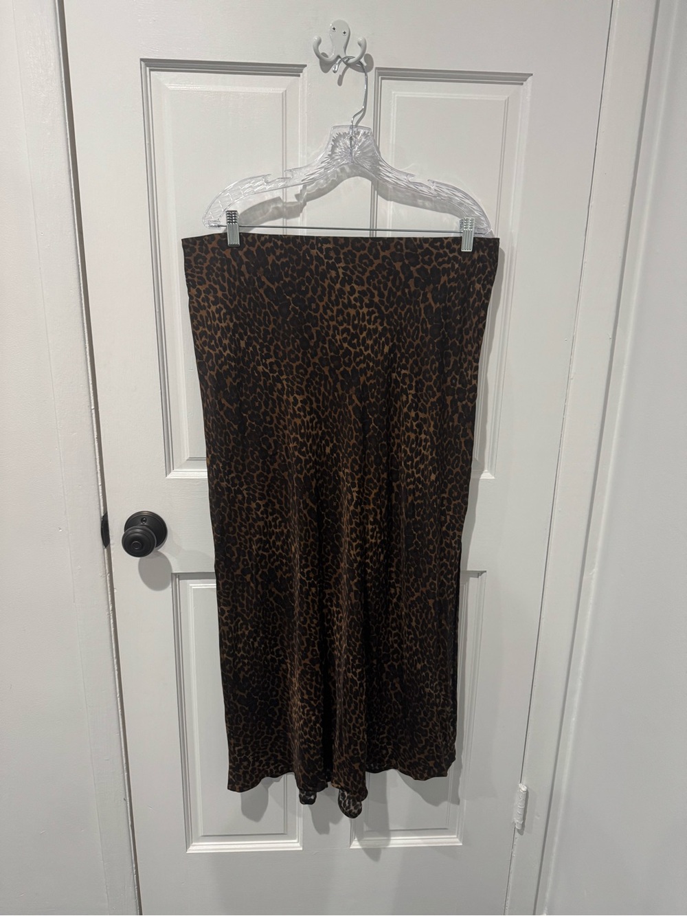NWT Gap Leopard Print Black and Brown “Silk” Maxi Skirt